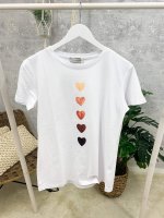 Print Shirt Hearts white one size