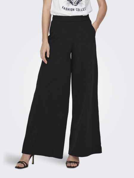 Stoffhose Tanja mit weiten Bein black