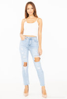 Mom Jeans destroyed light blue