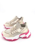 High Sneaker farbig beige/fuchsia 37