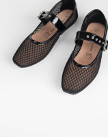Ballerinas mit Riemchen black