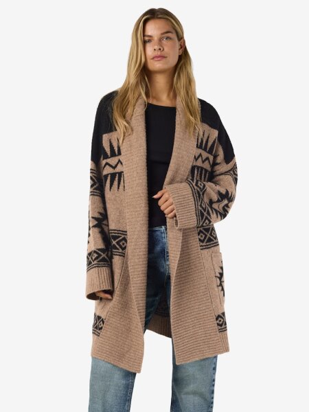 Gemusterter lange Strickjacke Leise