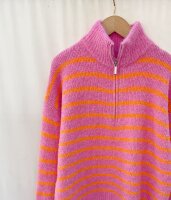 Zip Pullover, gestreift