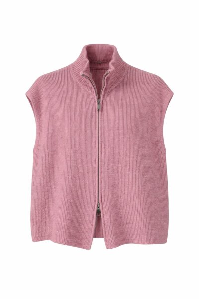 Strickweste, mit Reißverschluss, unifarben