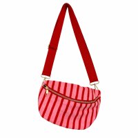 Cross Body Bag, rosa/rot gestreift