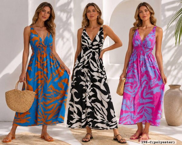 Elastankleid gemustert - OneSize