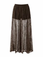Spitzenrock mit intigrierter Short OneSize schoko