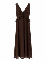 Ärmelloses Maxi Kleid mit Rüschen