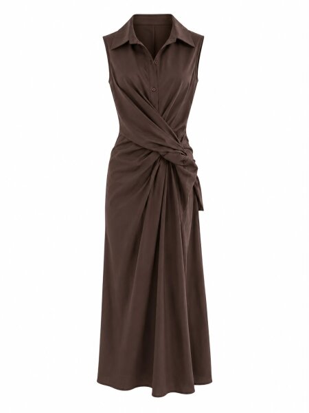 Ärmelloses Kleid mit Wickelband