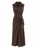 Ärmelloses Kleid mit Wickelband