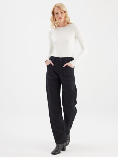 Streifen Jeans Selena, black stripe