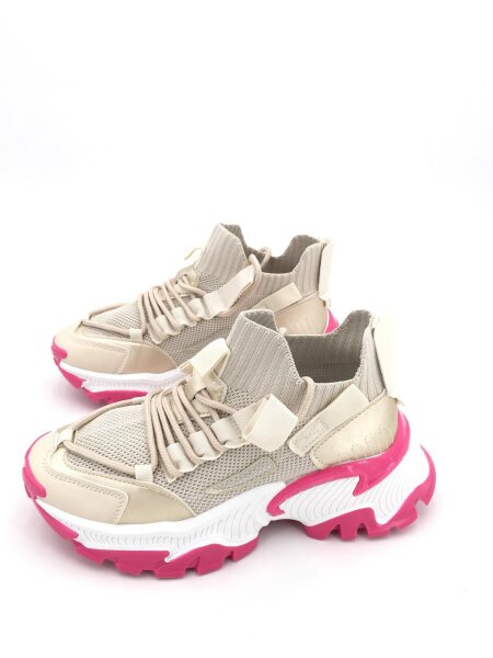 beige/fuchsia